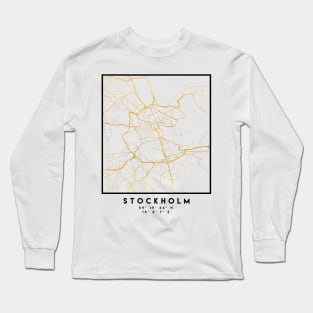 STOCKHOLM SWEDEN CITY STREET MAP ART Long Sleeve T-Shirt